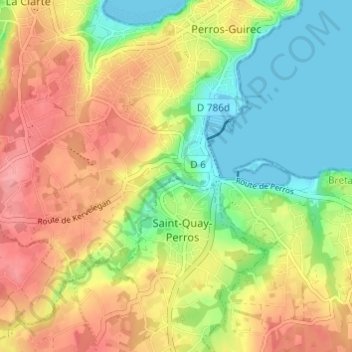 Mappa topografica Gousabas, altitudine, rilievo