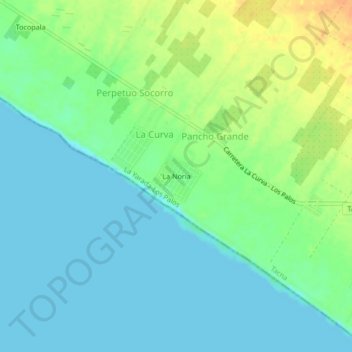 Mappa topografica La Noria, altitudine, rilievo