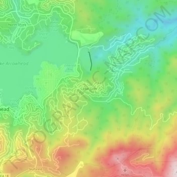 Mappa topografica Cedar Glen, altitudine, rilievo
