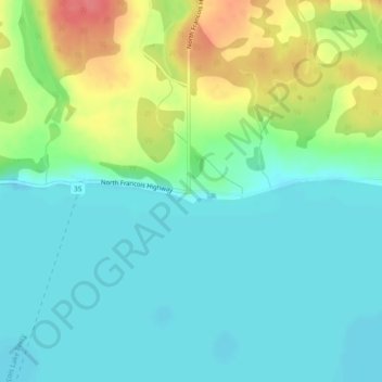 Mappa topografica François Lake, altitudine, rilievo