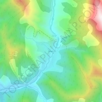 Mappa topografica Blégiers, altitudine, rilievo