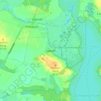 Mappa topografica Sawall, altitudine, rilievo