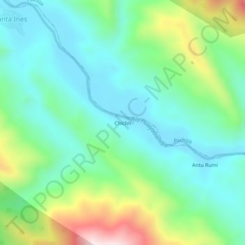 Mappa topografica Chiclin, altitudine, rilievo