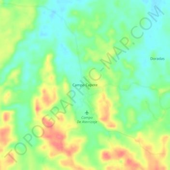Mappa topografica Campo Capote, altitudine, rilievo