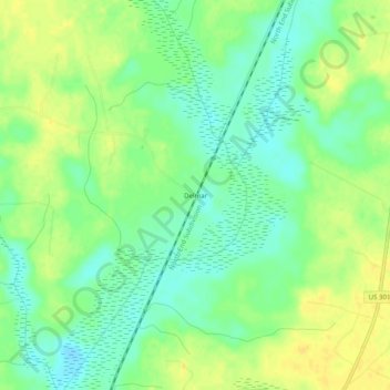 Mappa topografica Delmar, altitudine, rilievo