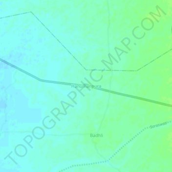 Mappa topografica Hanumanpura, altitudine, rilievo