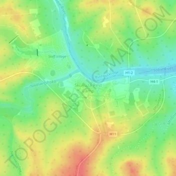 Mappa topografica Skukuza Rest Camp, altitudine, rilievo