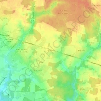 Mappa topografica Les Plates, altitudine, rilievo