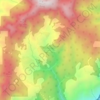 Mappa topografica Maligcong, altitudine, rilievo