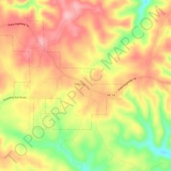 Mappa topografica Fifty-Six, altitudine, rilievo