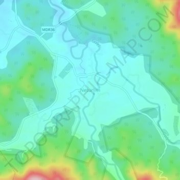 Mappa topografica Neturlim, altitudine, rilievo
