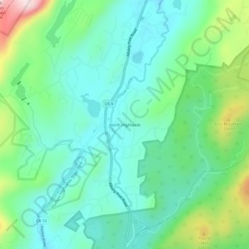 Mappa topografica North Highlands, altitudine, rilievo