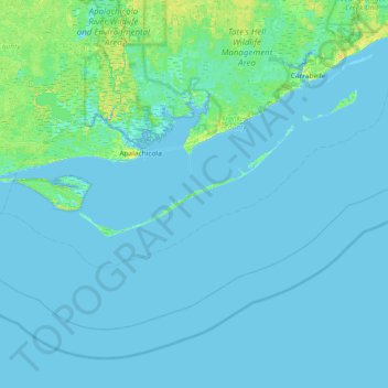 Mappa topografica Saint George Island, altitudine, rilievo
