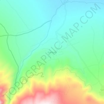 Mappa topografica Günbağı, altitudine, rilievo