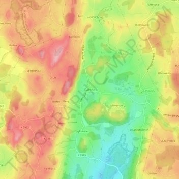 Mappa topografica Karsee, altitudine, rilievo
