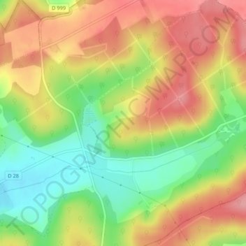 Mappa topografica Colombelle, altitudine, rilievo