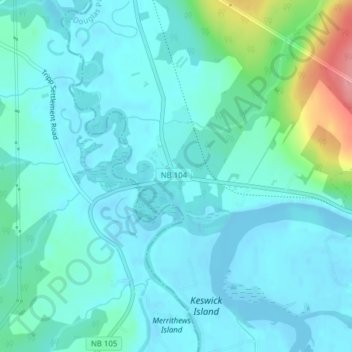 Mappa topografica Keswick, altitudine, rilievo