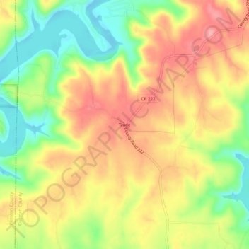 Mappa topografica Trade, altitudine, rilievo