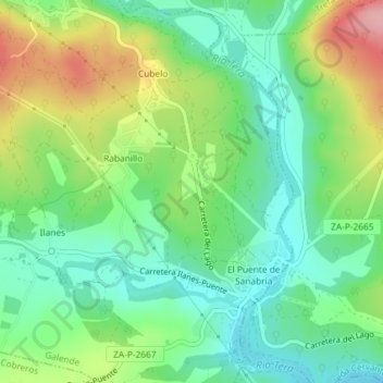 Mappa topografica La Gandara, altitudine, rilievo