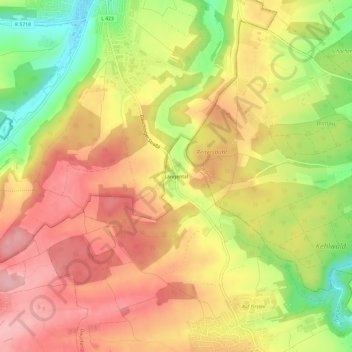 Mappa topografica Längental, altitudine, rilievo