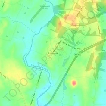 Mappa topografica Greenmount, altitudine, rilievo