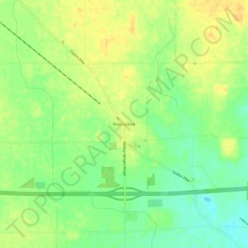 Mappa topografica New Lisbon, altitudine, rilievo
