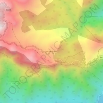 Mappa topografica Mamaram, altitudine, rilievo