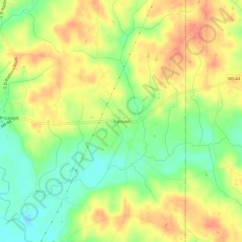 Mappa topografica Topisaw, altitudine, rilievo