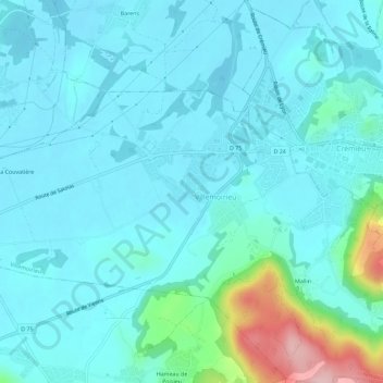 Mappa topografica Beptenoud, altitudine, rilievo