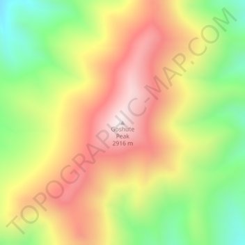 Mappa topografica Goshute Peak, altitudine, rilievo