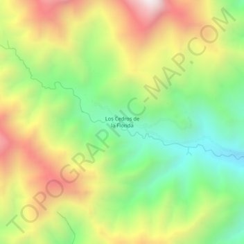 Mappa topografica Los Cedros de la Florida, altitudine, rilievo