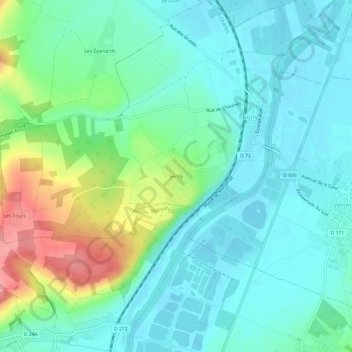 Mappa topografica Sérilly, altitudine, rilievo