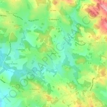 Mappa topografica Mante, altitudine, rilievo