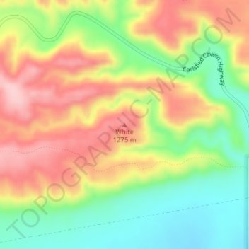 Mappa topografica White, altitudine, rilievo