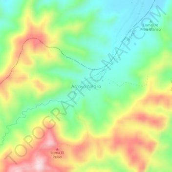 Mappa topografica Arroyo Negro, altitudine, rilievo