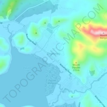 Mappa topografica Digebouy, altitudine, rilievo