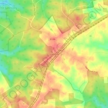 Mappa topografica Green Bay, altitudine, rilievo