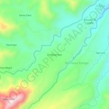 Mappa topografica Chalhuamayo, altitudine, rilievo
