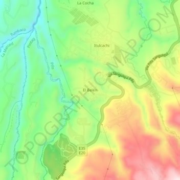 Mappa topografica El Belén, altitudine, rilievo