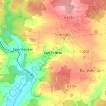 Mappa topografica Katzenstein, altitudine, rilievo