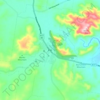 Mappa topografica Esk, altitudine, rilievo