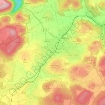 Mappa topografica Großengstingen, altitudine, rilievo