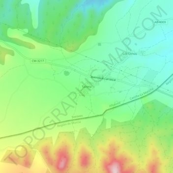 Mappa topografica Tazona, altitudine, rilievo