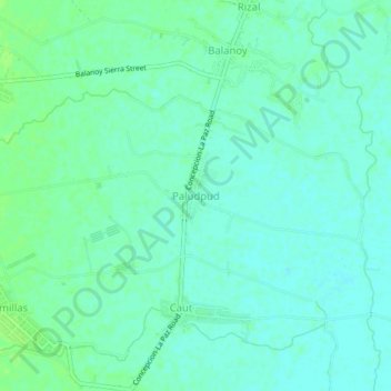 Mappa topografica Paludpud, altitudine, rilievo