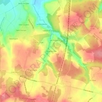 Mappa topografica L'Église de Claix, altitudine, rilievo