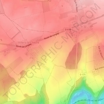 Mappa topografica Sur le Chemin de Lexy, altitudine, rilievo
