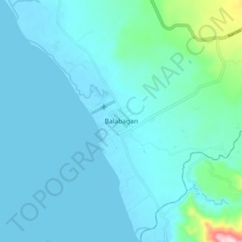 Mappa topografica Balabagan, altitudine, rilievo
