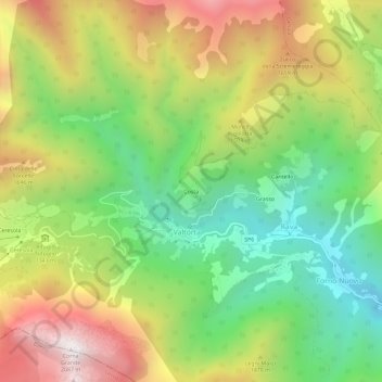 Mappa topografica Costa, altitudine, rilievo