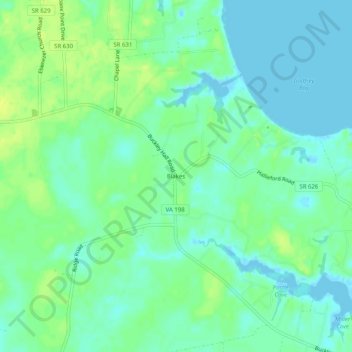 Mappa topografica Blakes, altitudine, rilievo