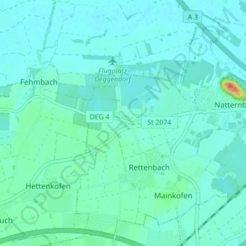 Mappa topografica Stauffendorf, altitudine, rilievo